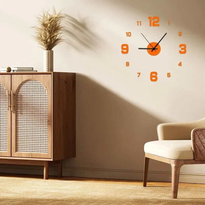 Minimalist Frameless DIY Wall Clock – Silent Modern Wall Décor for Home, Office, Bedroom