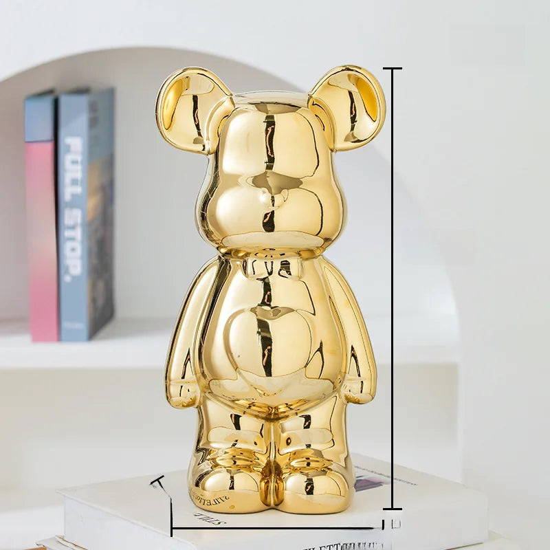 Aesthetic Ceramic Bearbrick Statue – Colorful Modern Home Decor Figure (17/27cm)