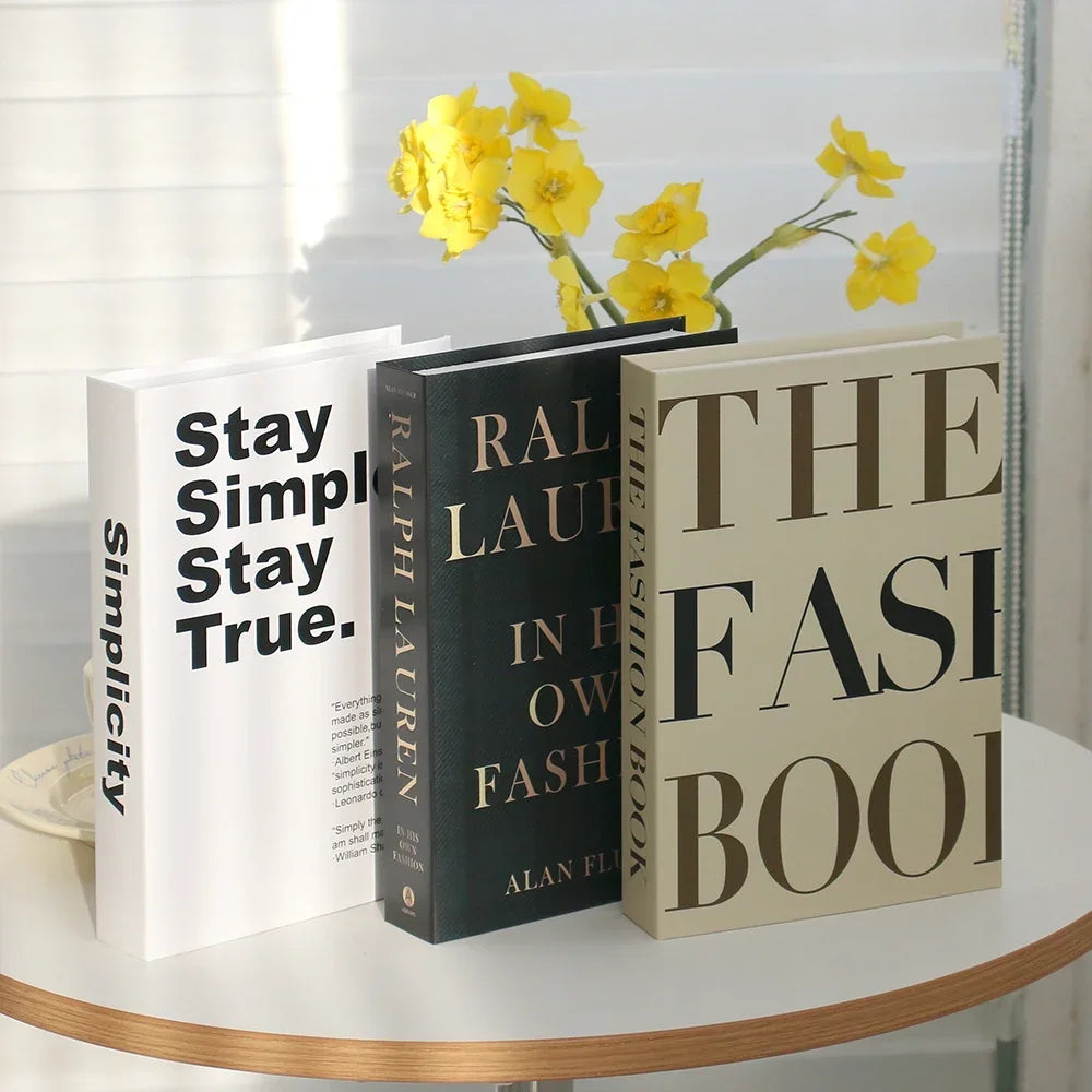 3Pcs Fashion Decorative Books – Modern Coffee Table Accent