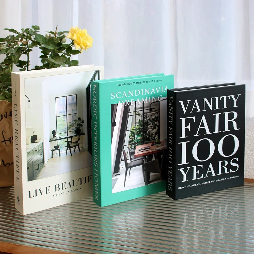3Pcs Fashion Decorative Books – Modern Coffee Table Accent