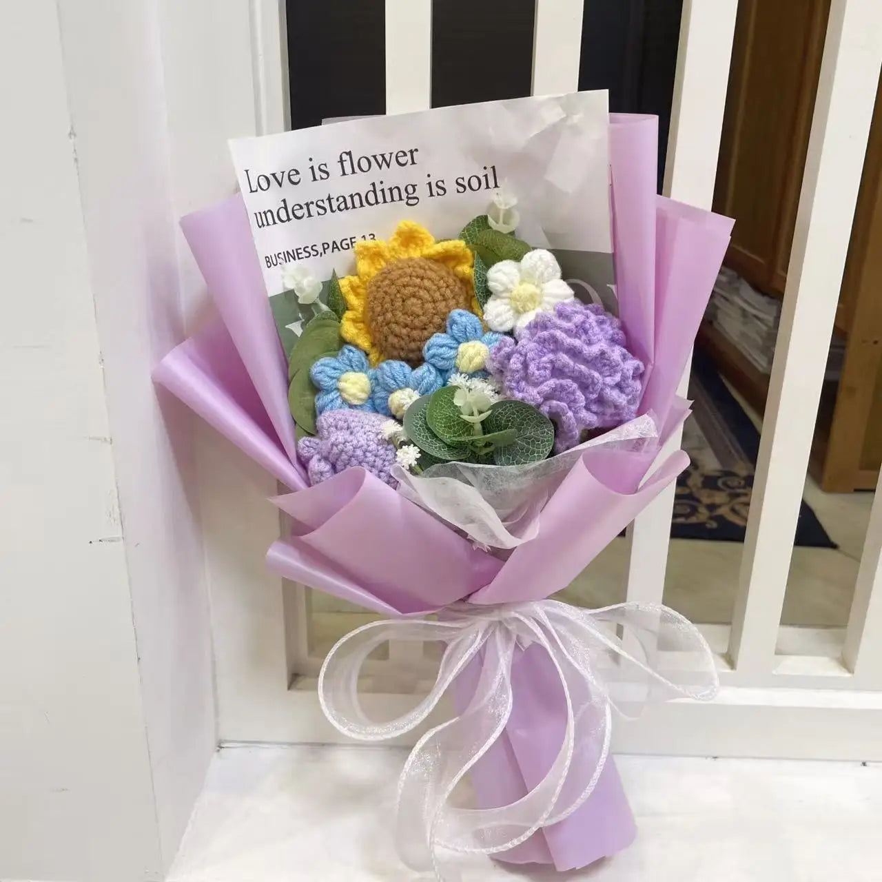 Handcrafted Knitted Flower Bouquet – Cozy Crochet Blooms for Gifting & Décor