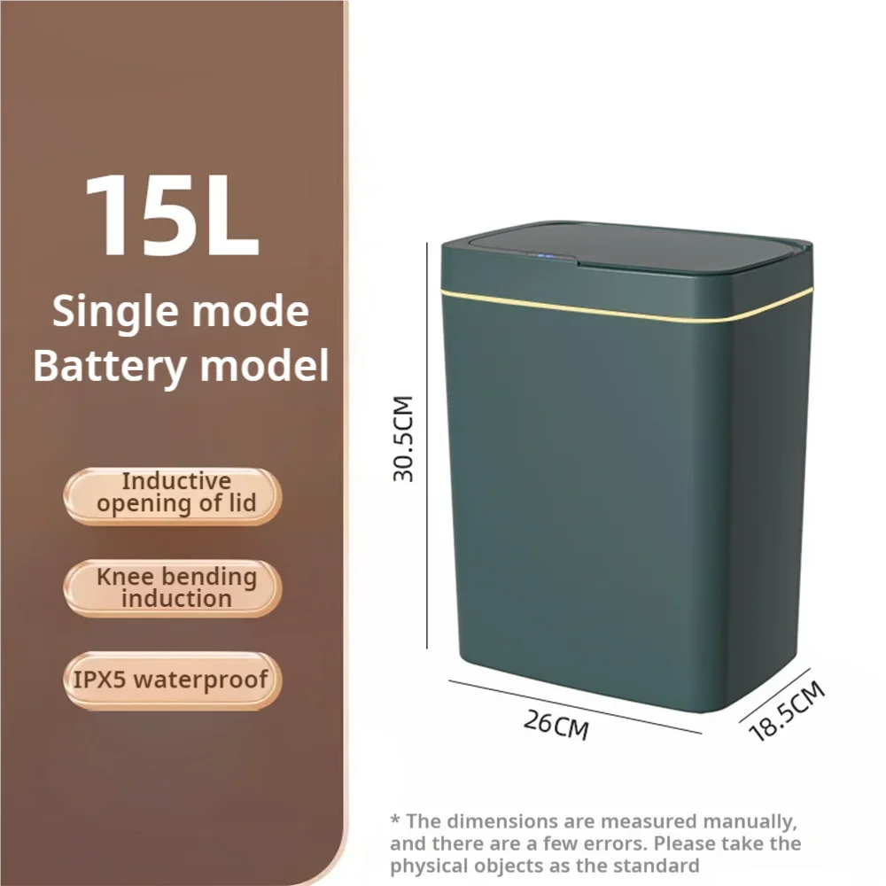 Smart Sensor Bathroom Trash Can – 15L Touchless with Automatic Bagging