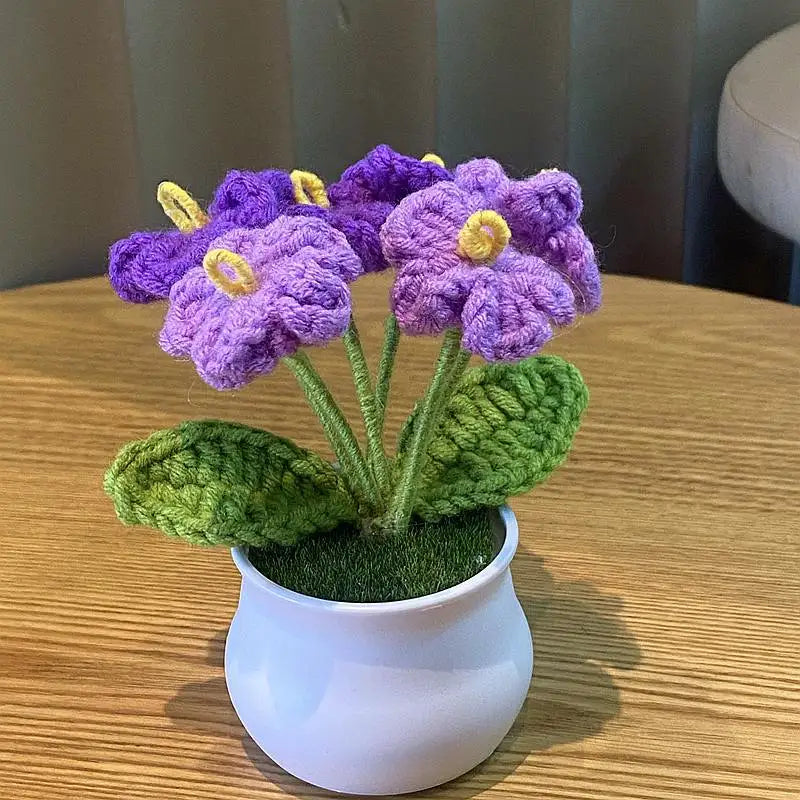 DIY Handwoven Woolen Mini Potted Flower – Cute Desk Decor & Gift