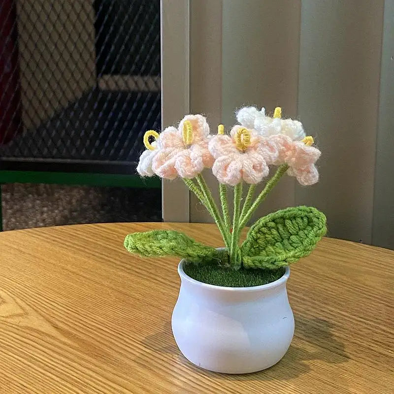 DIY Handwoven Woolen Mini Potted Flower – Cute Desk Decor & Gift