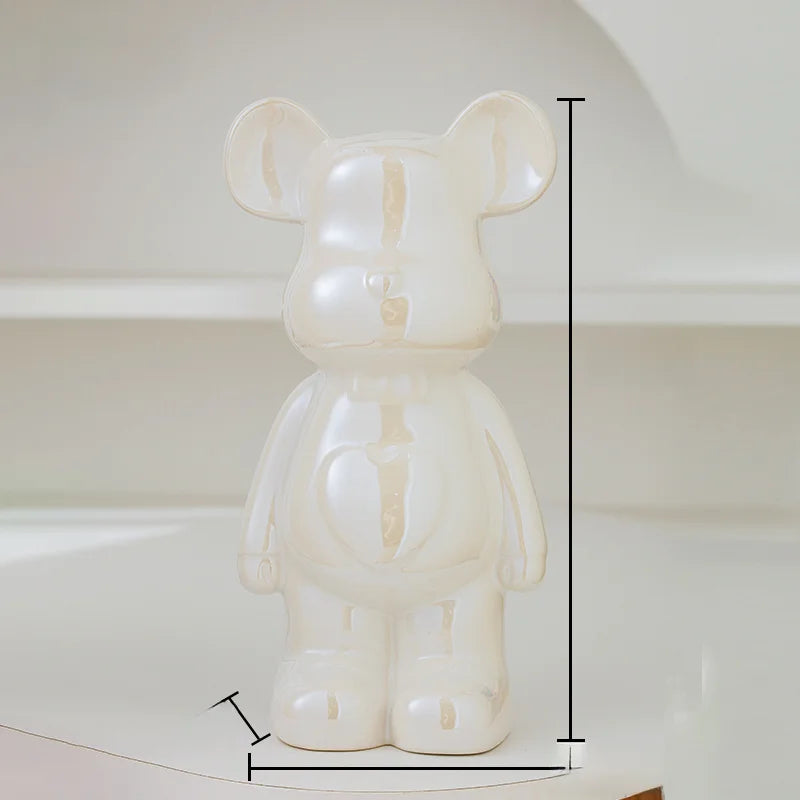 Aesthetic Ceramic Bearbrick Statue – Colorful Modern Home Decor Figure (17/27cm)