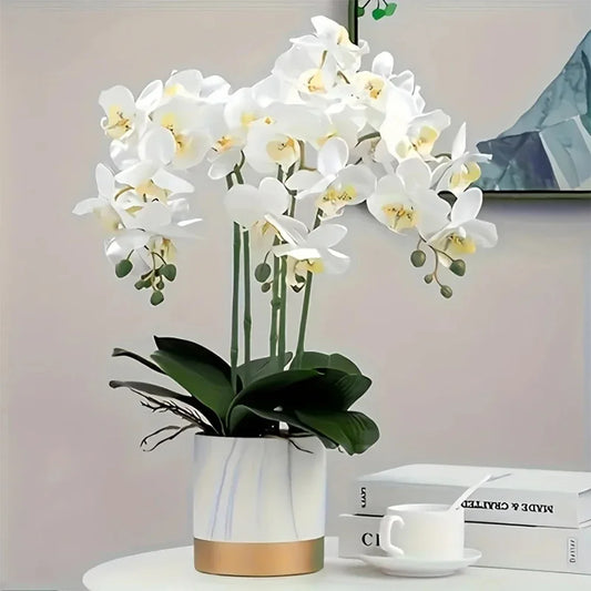 69cm Artificial Orchid Stem – Real Touch Faux Phalaenopsis for Elegant Floral Decor