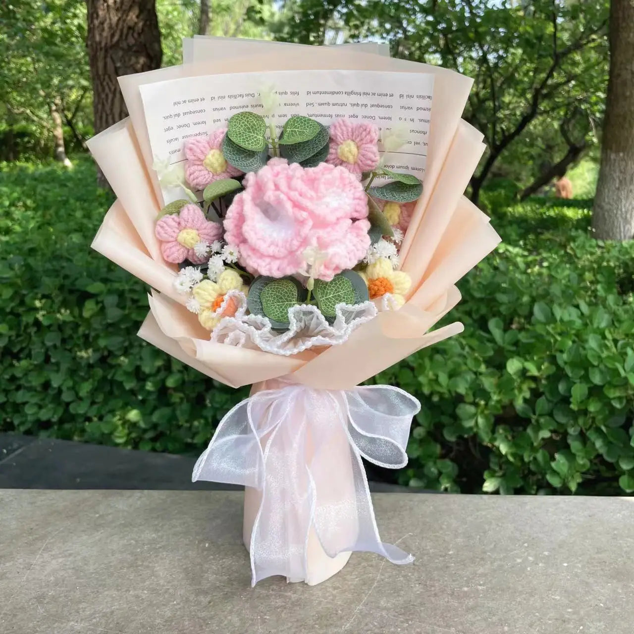 Handcrafted Knitted Flower Bouquet – Cozy Crochet Blooms for Gifting & Décor