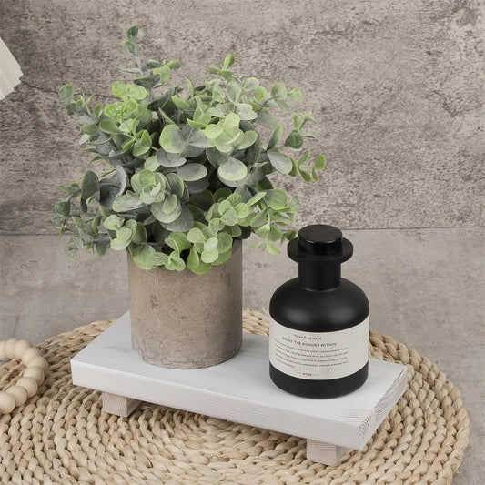 Rustic Wood Pedestal Stand – Small Decorative Riser Tray for Candle, Plant, or Soap Display