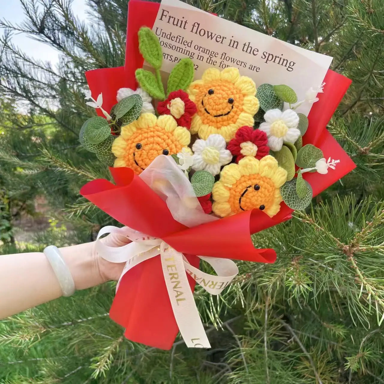 Handcrafted Knitted Flower Bouquet – Cozy Crochet Blooms for Gifting & Décor
