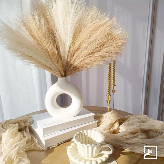 Boho 6PCS Artificial Pampas Grass – Elegant Faux Floral Decor for Vases, Weddings & Home Styling
