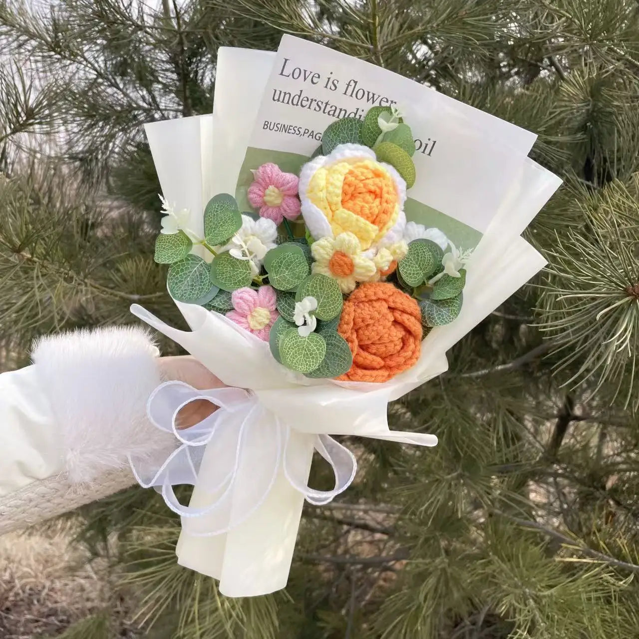 Handcrafted Knitted Flower Bouquet – Cozy Crochet Blooms for Gifting & Décor