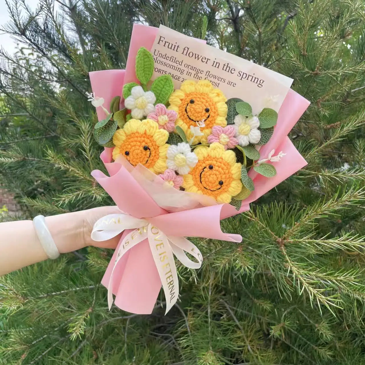 Handcrafted Knitted Flower Bouquet – Cozy Crochet Blooms for Gifting & Décor