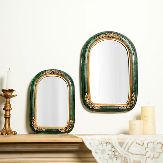 Vintage Green Ornate Mirror for Vanity, Wall & Decor Styling