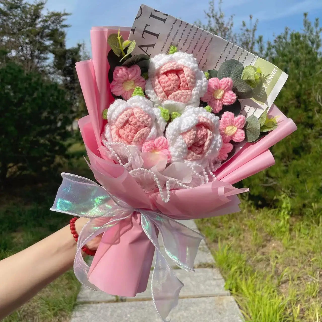 Handcrafted Knitted Flower Bouquet – Cozy Crochet Blooms for Gifting & Décor