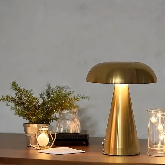 Mushroom Touch Lamp – Retro Rechargeable LED Table Light