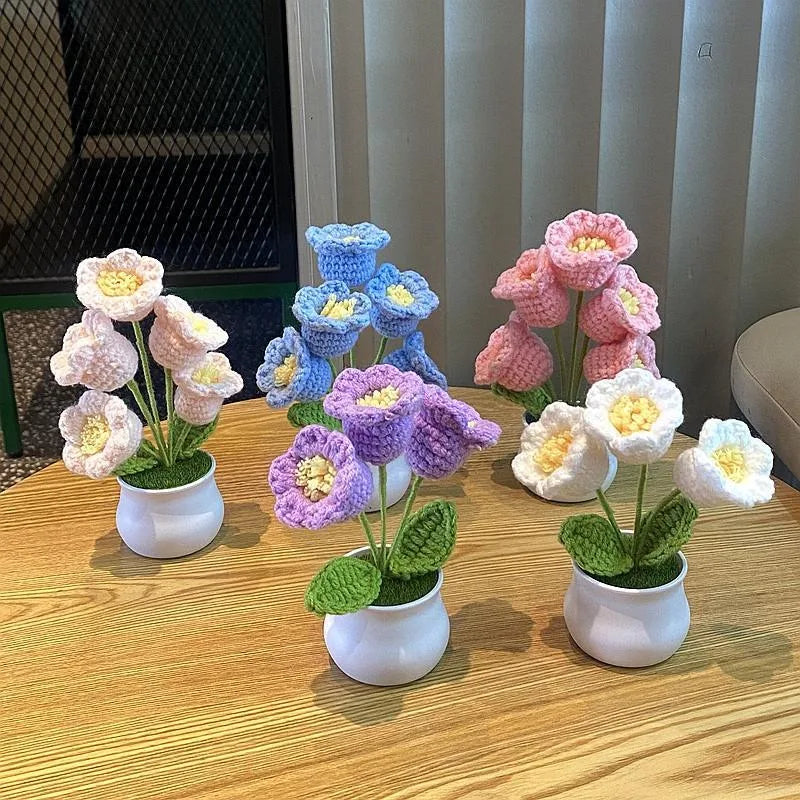 DIY Handwoven Woolen Mini Potted Flower – Cute Desk Decor & Gift
