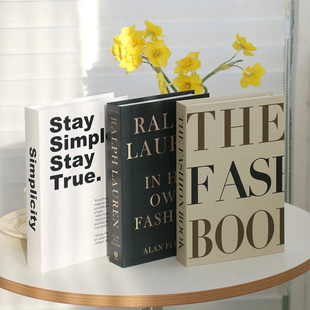 3Pcs Fashion Decorative Books – Modern Coffee Table Accent