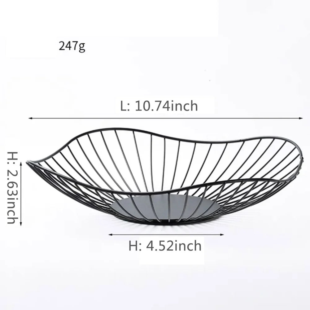 Sleek Wire Fruit Bowl – Gold & Black Iron Basket for Kitchen, Dining & Coffee Table